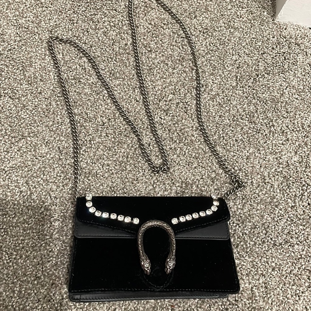 Gucci Dionysus Crystal Embellished Suede Mini